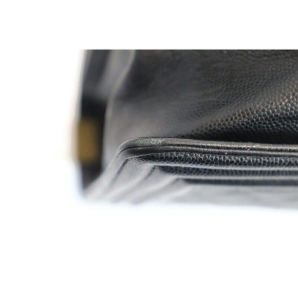 CHANEL - Quilted Black Caviar Leather BOY FLAP Shoulder Bag w/Authenticity Card - Picture 7 of 16